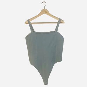 H&M light teal cami bodysuit with gold hardware size Large